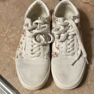 Vans, W10.5, cream floral print